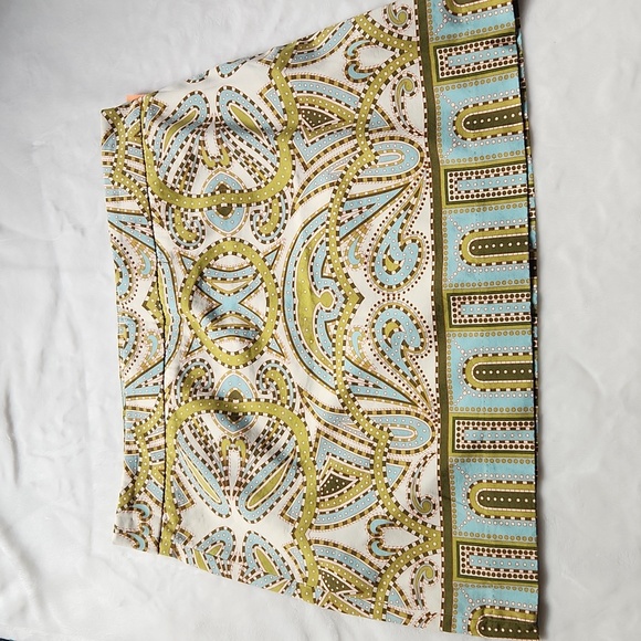 J.Crew, Women's Green and Blue Pattern Midi, Skirt Size 10 with Side zipper - Picture 1 of 6